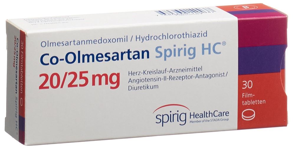 Co-Olmesartan Spirig HC 20 mg/25 mg, Filmtabletten