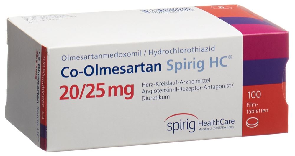 CO-OLMESARTAN Spirig HC cpr pell 20/25mg 100 pce