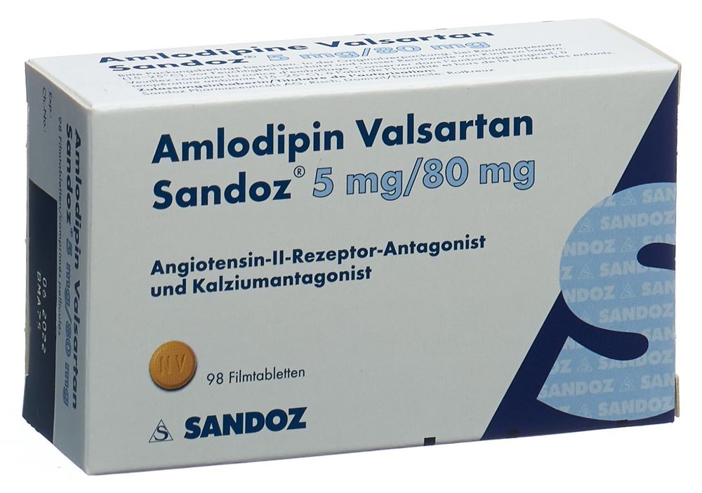 Amlodipin Valsartan Sandoz 5mg/80mg, Filmtabletten