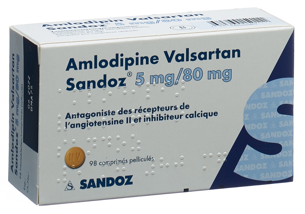 Amlodipin Valsartan Sandoz 5mg/80mg, Filmtabletten