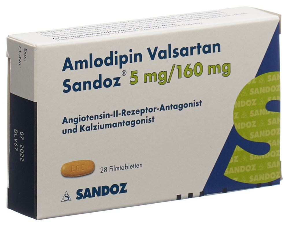 Amlodipin Valsartan Sandoz 5mg/160mg, Filmtabletten