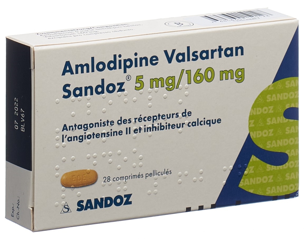 Amlodipin Valsartan Sandoz 5mg/160mg, Filmtabletten