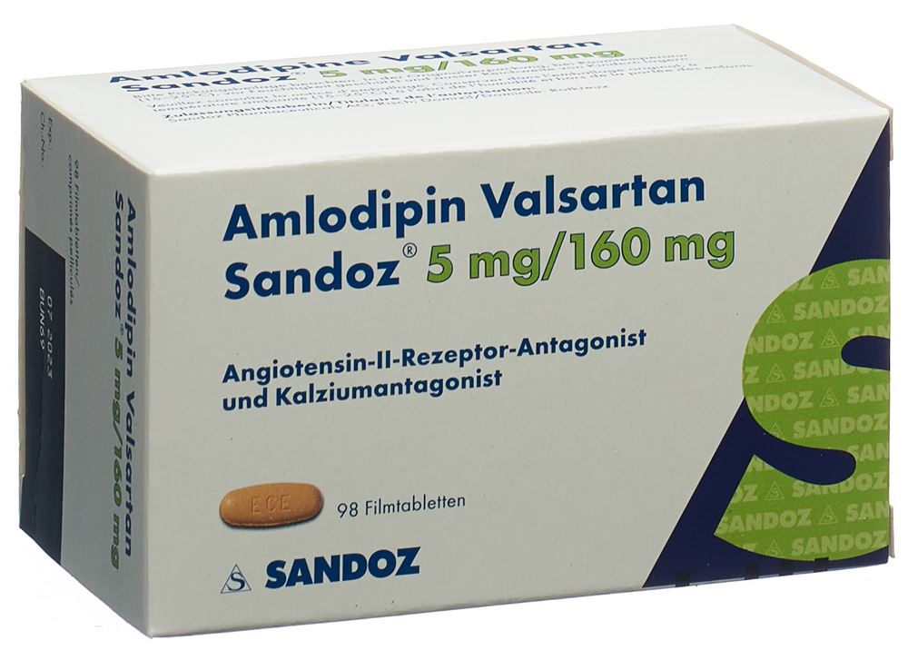 Amlodipin Valsartan Sandoz 5mg/160mg, Filmtabletten