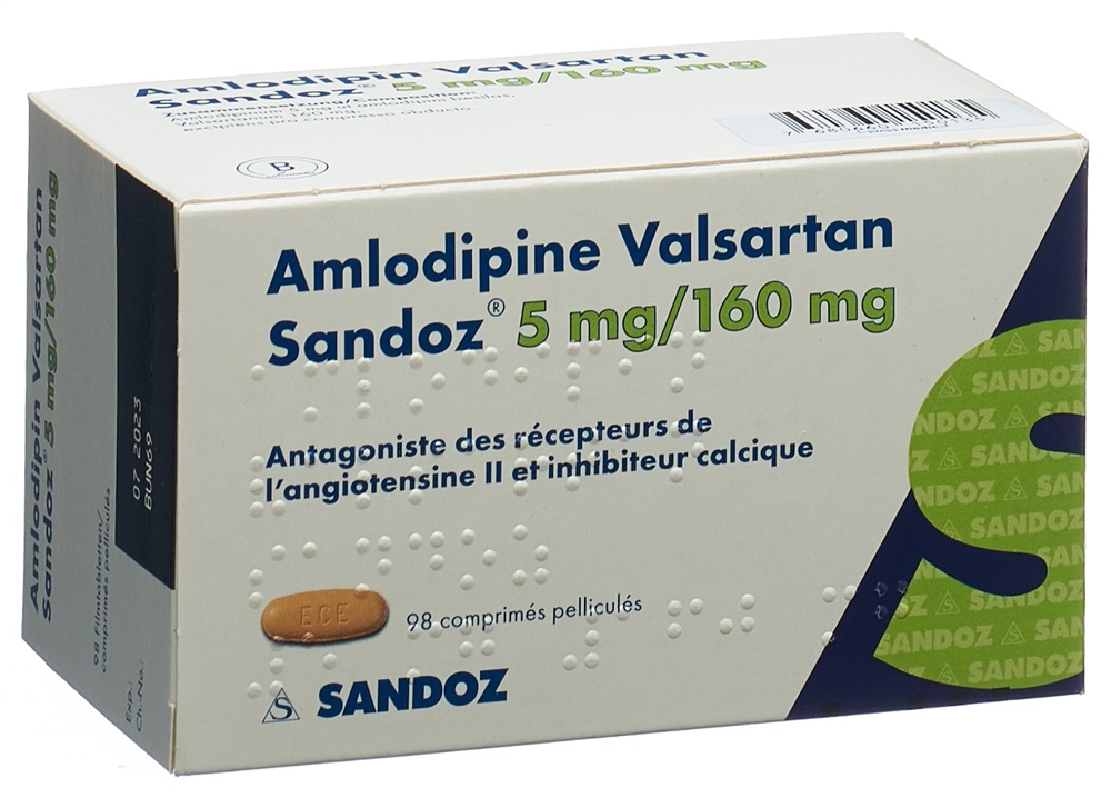 Amlodipin Valsartan Sandoz 5mg/160mg, Filmtabletten