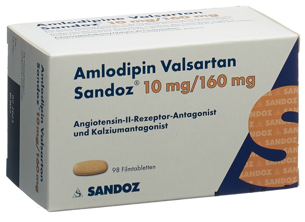 AMLODIPINE VALSARTAN Sandoz cpr pell 10/160 98 pce