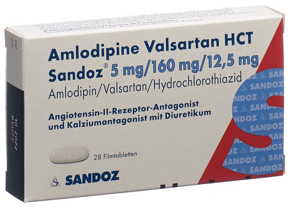 AMLODIPINE VALSARTAN HCT Sandoz 5/160/12.5 28 pce