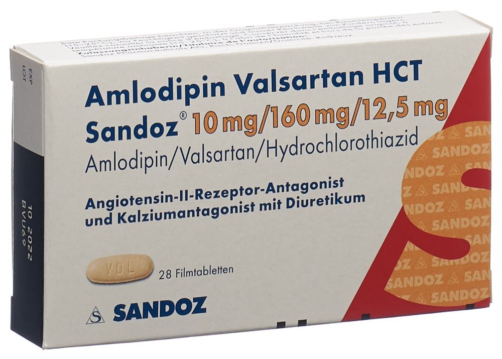 AMLODIPINE VALSARTAN HCT Sandoz 10/160/12.5 28 pce