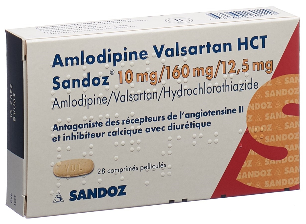 AMLODIPINE VALSARTAN HCT Sandoz 10/160/12.5 28 pce