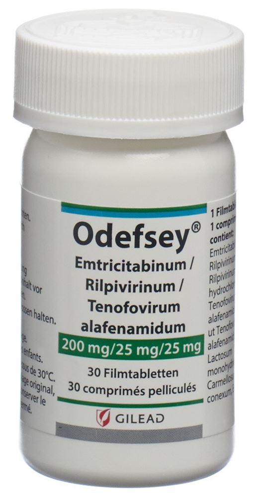 ODEFSEY cpr pell 200mg/25mg/25mg bte 30 pce