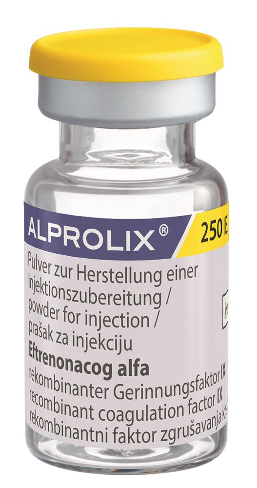 Alprolix 250 IE, Pulver und Lösungsmittel zur Herstellung einer Injektionslösung