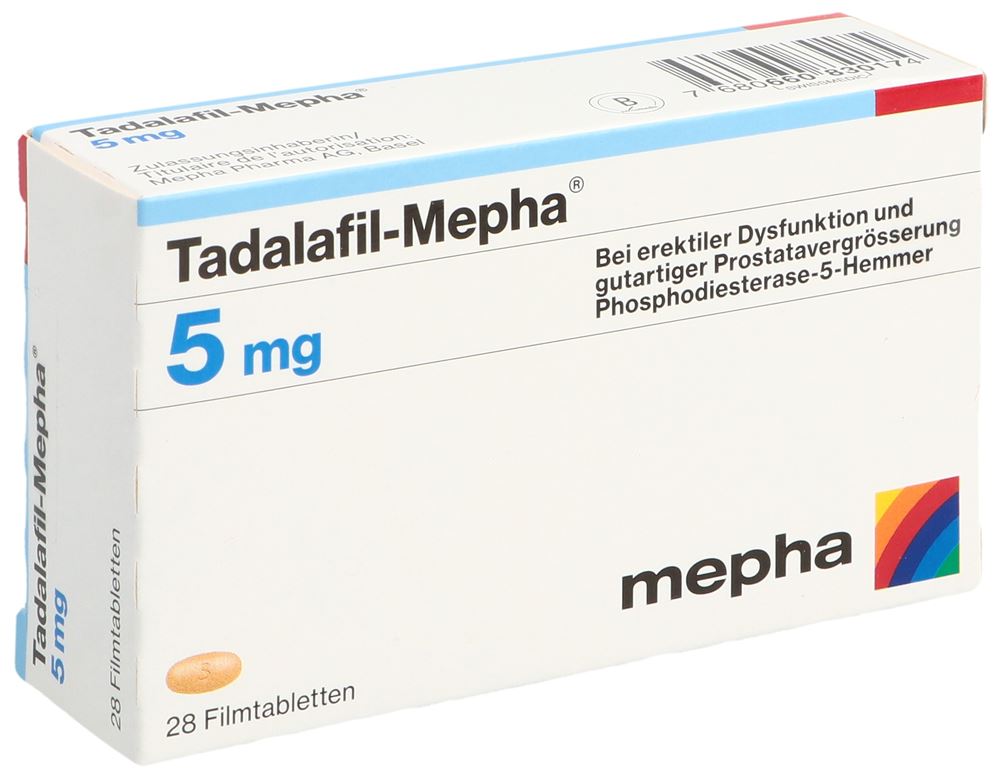 TADALAFIL Mepha cpr pell 5 mg 28 pce