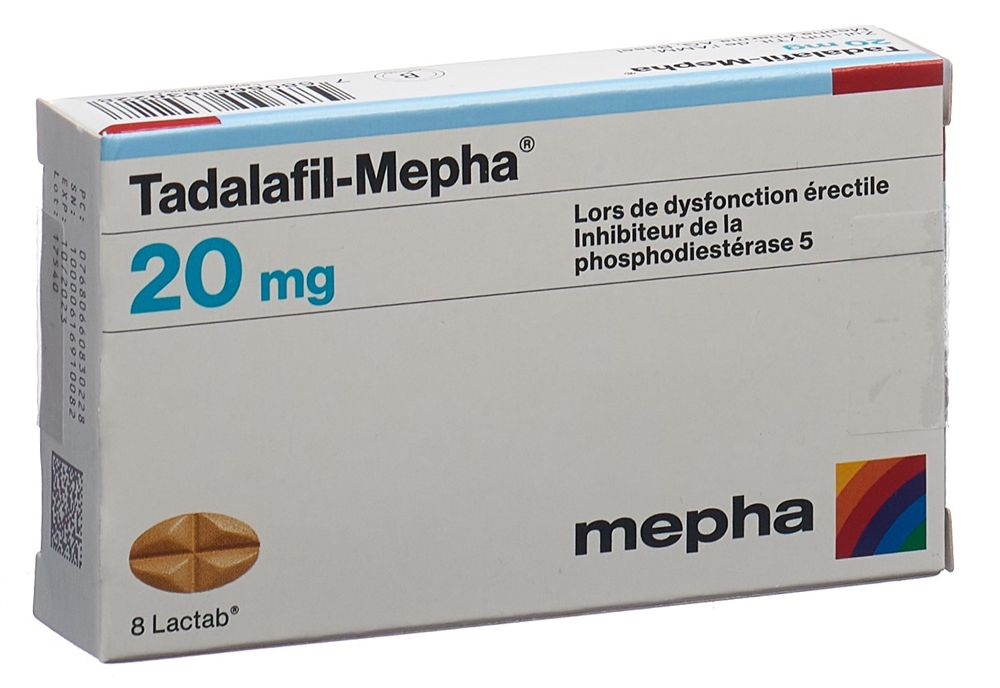 TADALAFIL Mepha cpr pell 20 mg 8 pce