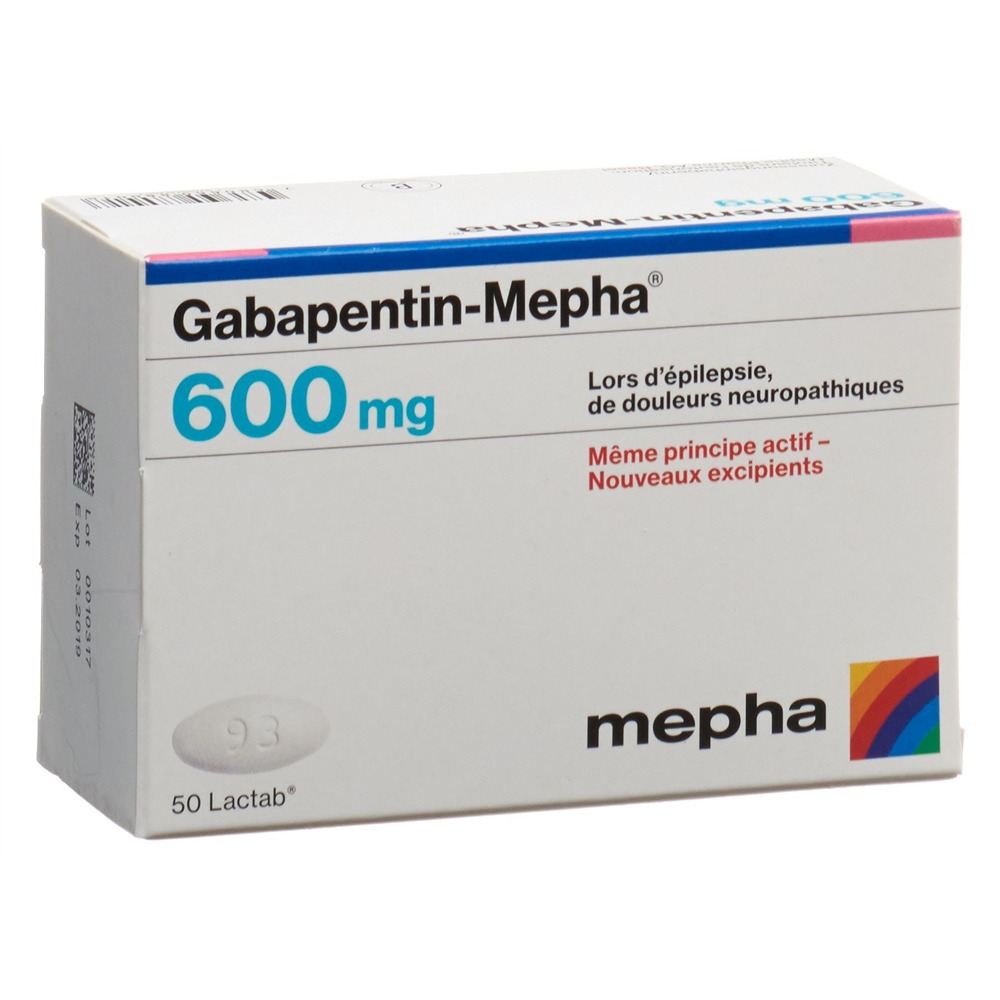 GABAPENTIN Mepha Lactab 600 mg 50 pce