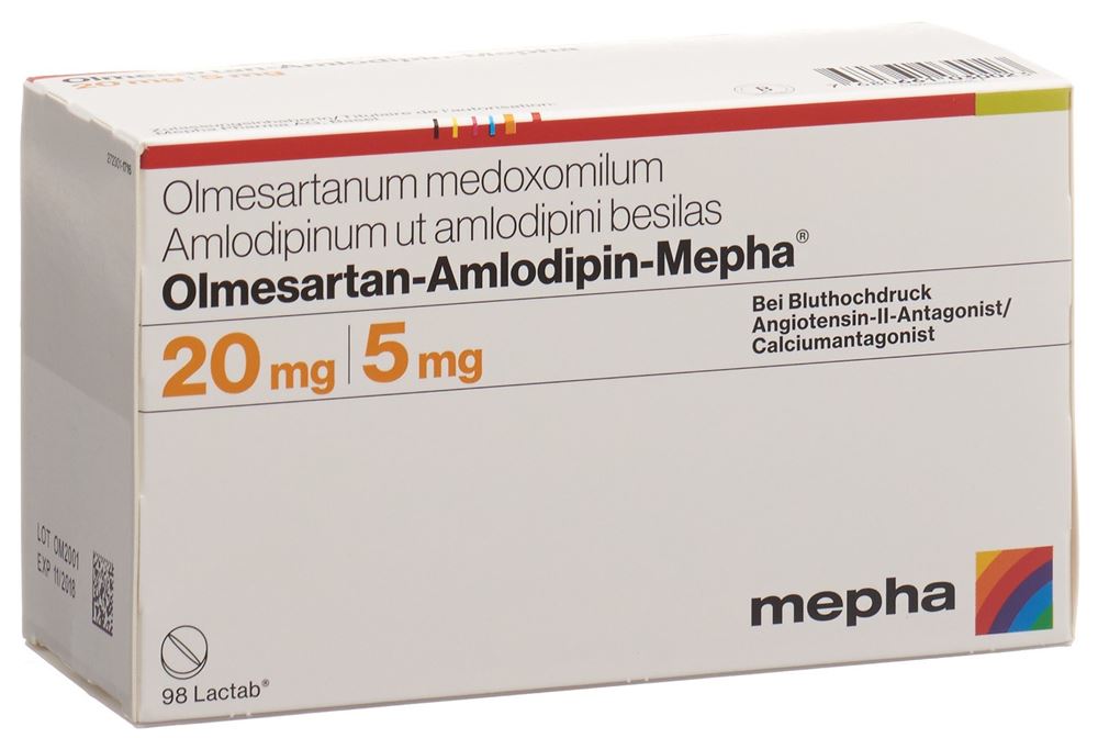 OLMESARTAN-AMLODIPIN Mepha cpr pell 20/5mg 98 pce