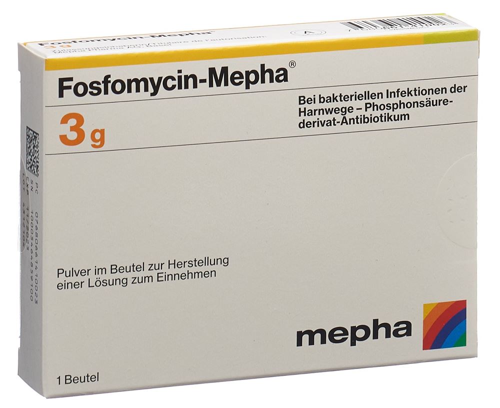 Fosfomycin-Mepha 3 g, Pulver im Beutel zur Herstellung einer Lösung zum Einnehmen