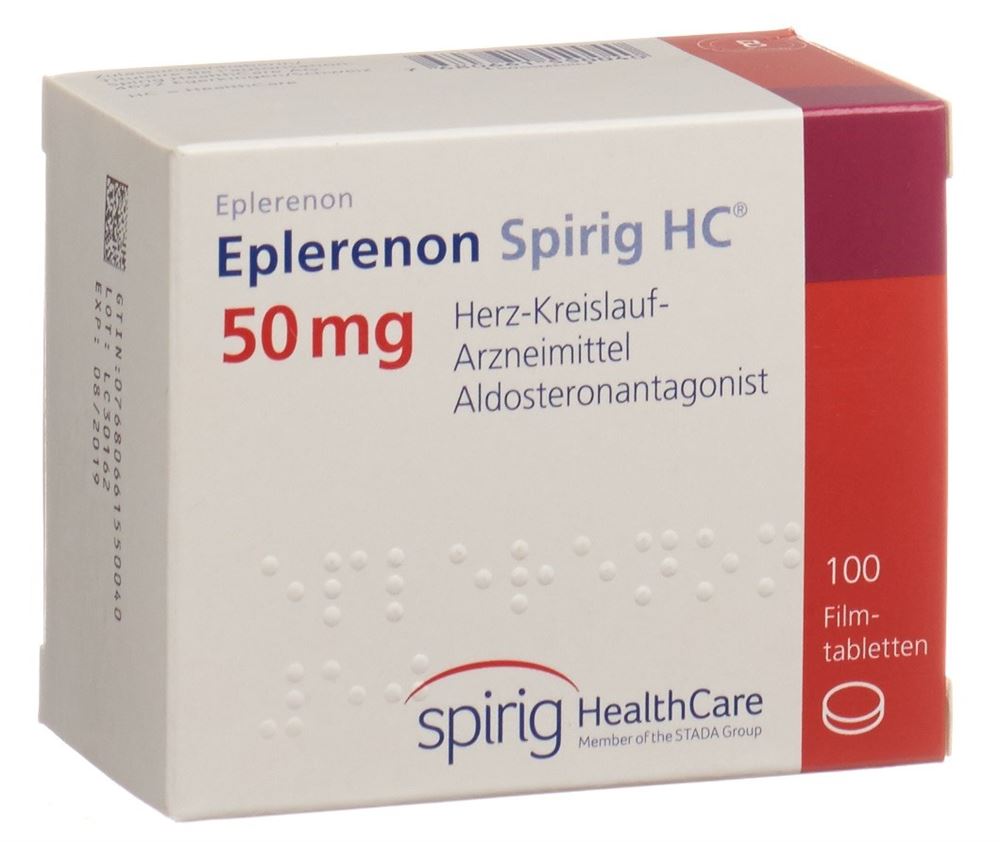 EPLERENON Spirig HC cpr pellic 50 mg 100 pce