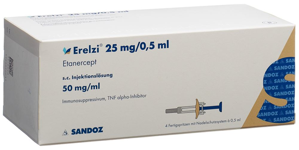 ERELZI sol inj 25 mg/0.5ml 4 ser pré 0.5 ml