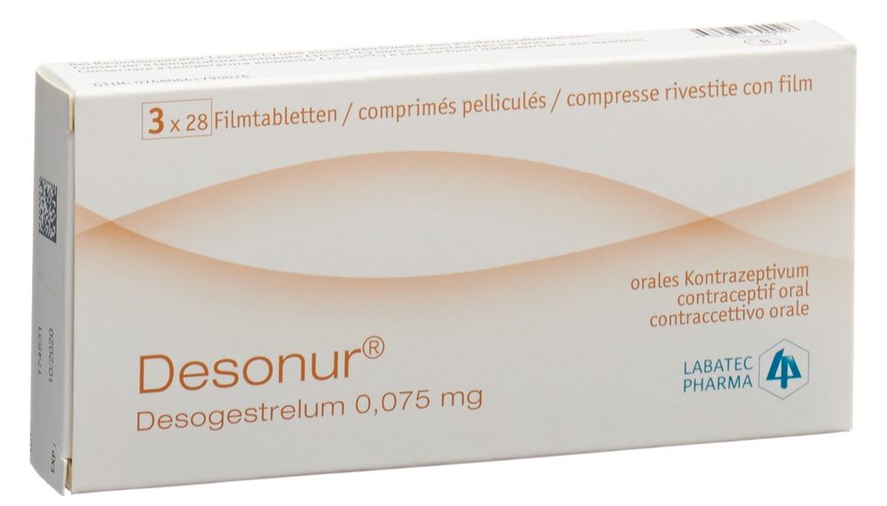 DESONUR cpr pell 0.075 mg 3 x 28 pce