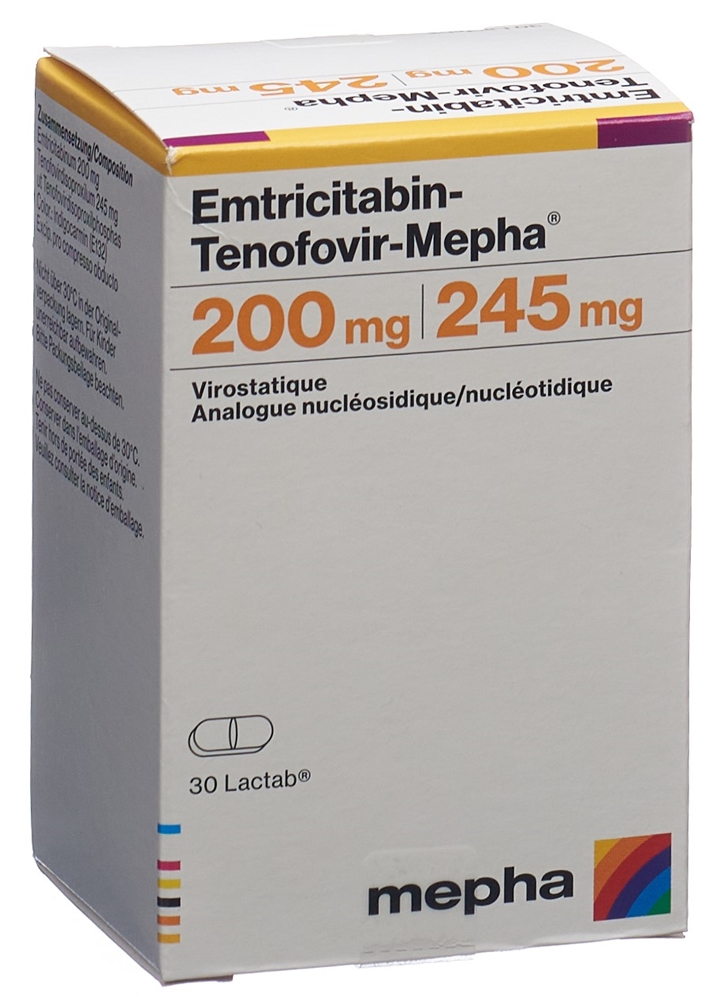 EMTRICITABIN TENOF. Mepha 200/245 mg bte 30 pce