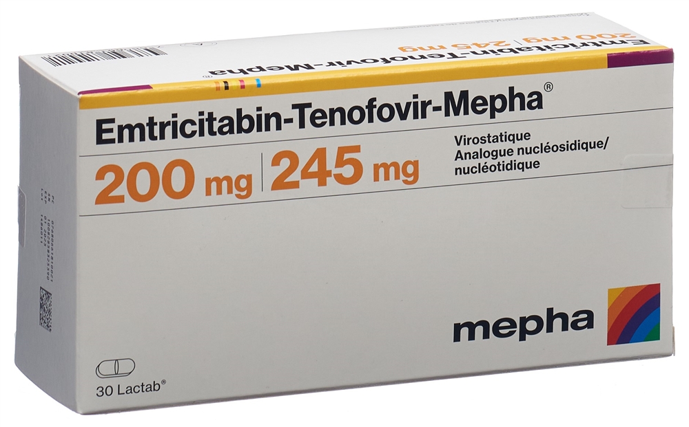 EMTRICITABIN TENOF. Mepha 200/245 mg 30 pce