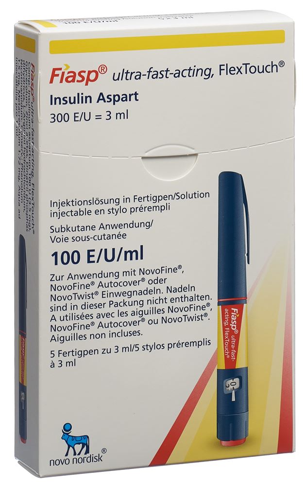 FIASP FlexTouch sol inj 100 U 5 stylo pré 3 ml