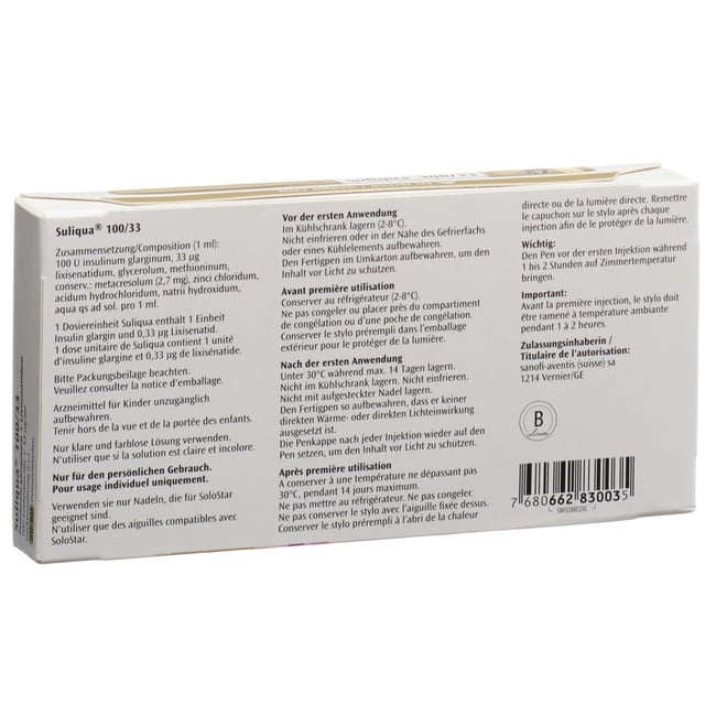 Suliqua 100/50, solution injectable