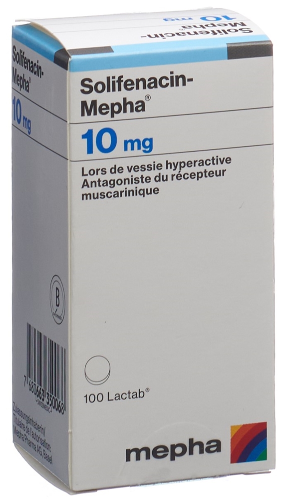 SOLIFENACIN Mepha cpr pell 10 mg bte 100 pce