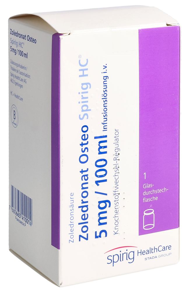 Zoledronat Osteo Spirig HC 5 mg/100 ml, Infusionslösung