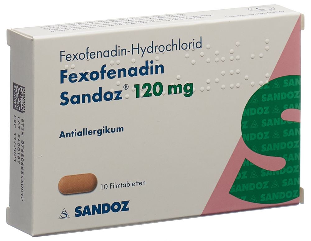 FEXOFENADINE Sandoz cpr pell 120 mg 10 pce