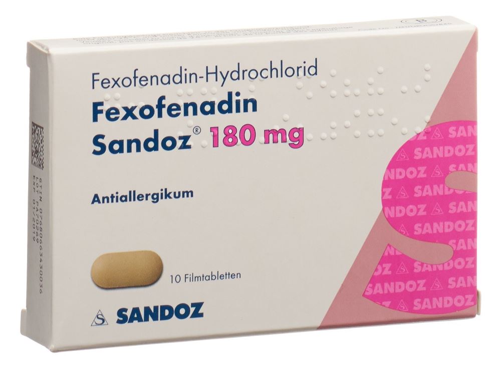 FEXOFENADINE Sandoz cpr pell 180 mg 10 pce
