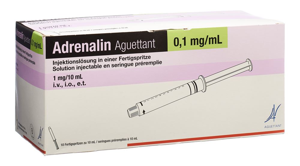ADRENALIN Aguettant 1 mg/10ml 10 ser pré 10 ml