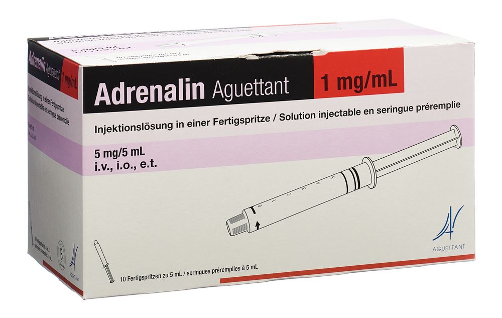 ADRENALIN Aguettant 5 mg/5ml 10 ser pré 5 ml