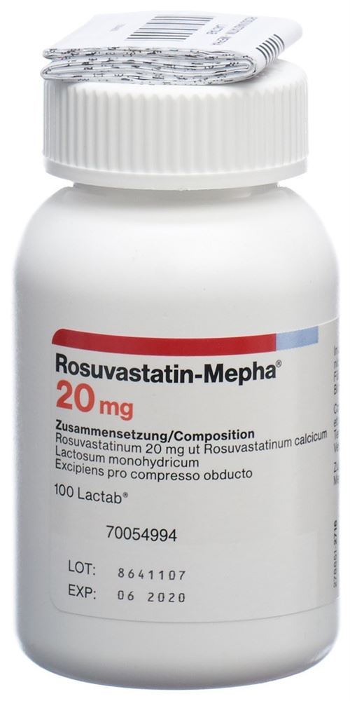 ROSUVASTATIN Mepha cpr pell 20 mg bte 100 pce