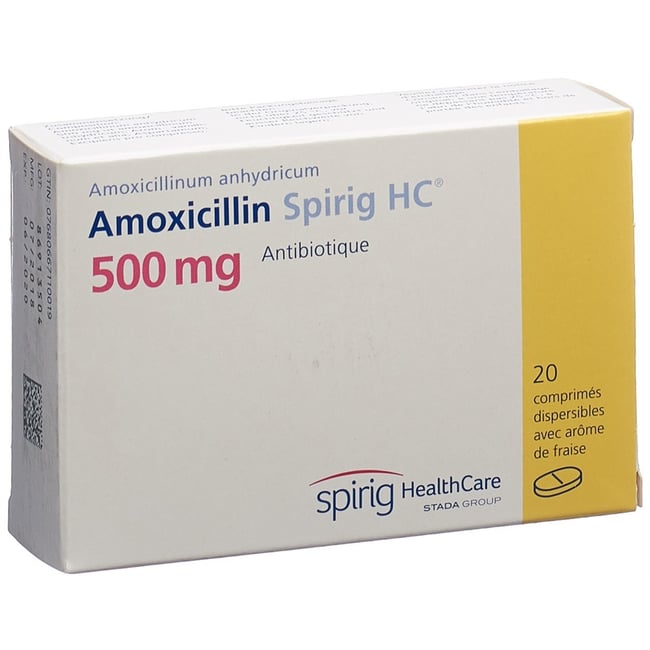 AMOXICILLINE axapharm cpr disp 500 mg 20 pce