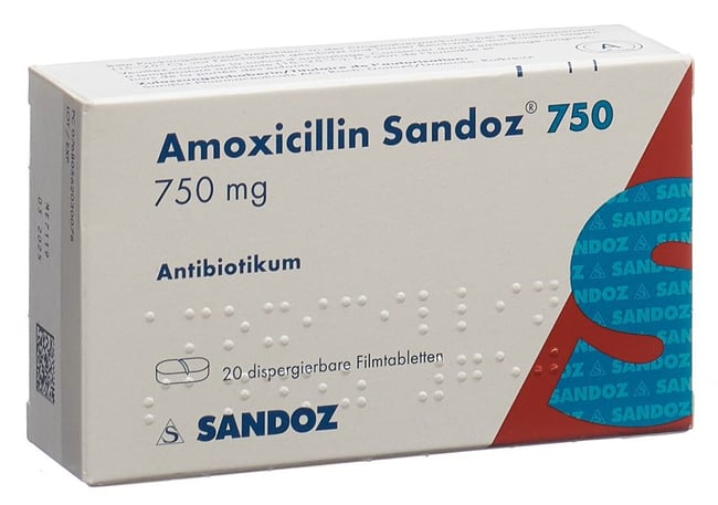 AMOXICILLINE axapharm cpr disp 750 mg 20 pce