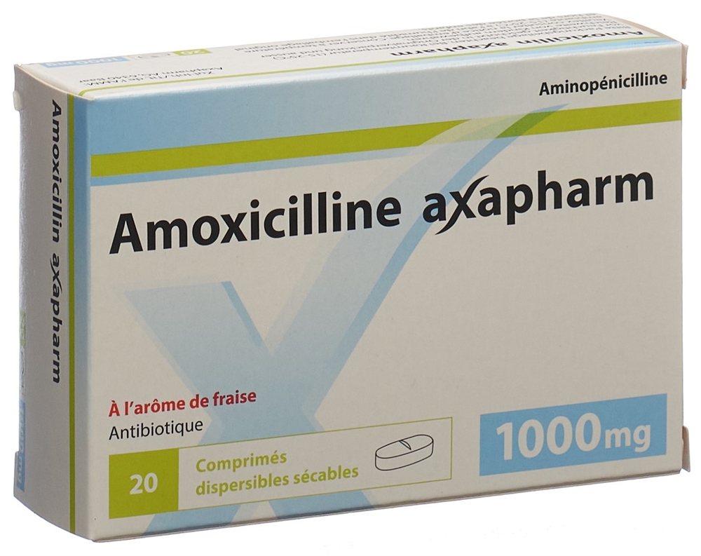 AMOXICILLINE axapharm cpr disp 1000 mg 20 pce