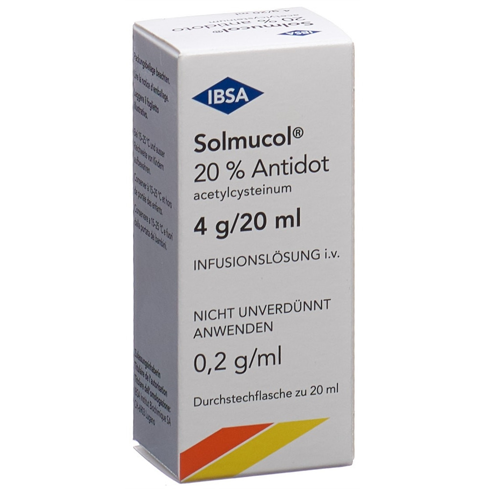SOLMUCOL 20% antidote sol perf 4 g/20ml flac 20 ml