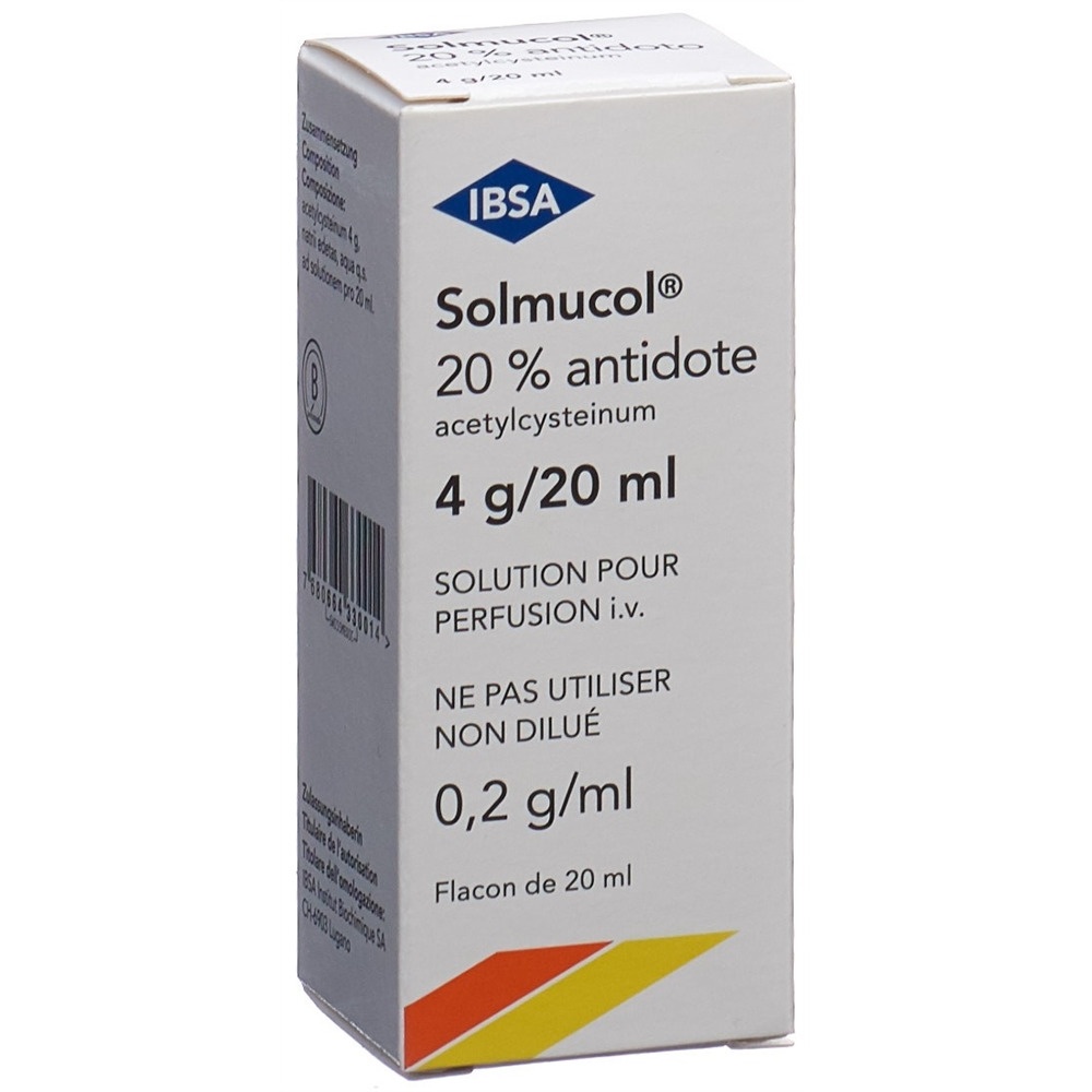 SOLMUCOL 20% antidote sol perf 4 g/20ml flac 20 ml