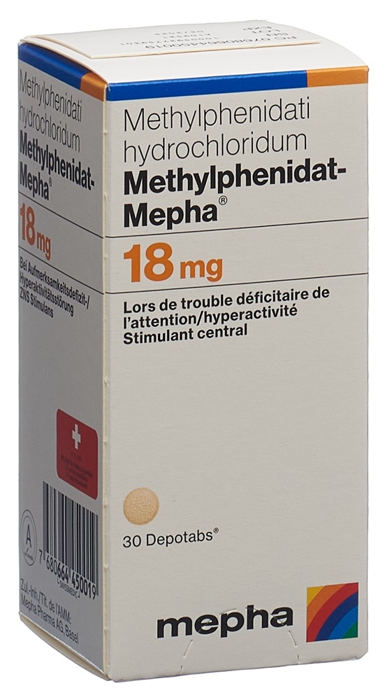 METHYLPHENIDAT Mepha depotabs 18 mg bte 30 pce