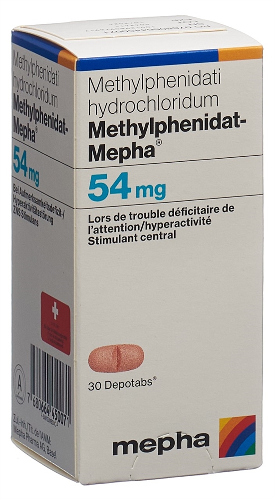 METHYLPHENIDAT Mepha depotabs 54 mg bte 30 pce