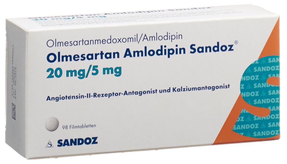 Olmesartan Amlodipin Sandoz 20mg/5mg, Filmtabletten