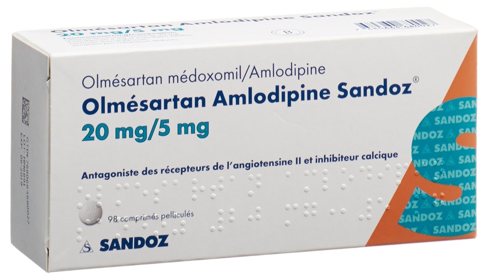 Olmesartan Amlodipin Sandoz 20mg/5mg, Filmtabletten