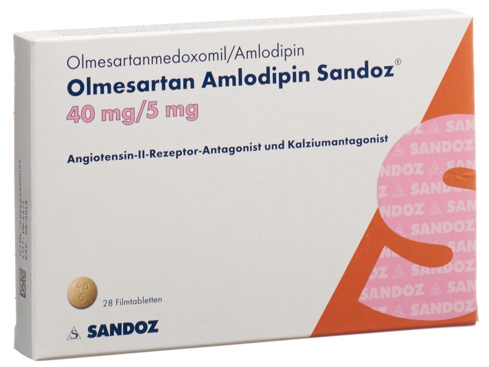 Olmesartan Amlodipin Sandoz 40mg/5mg, Filmtabletten