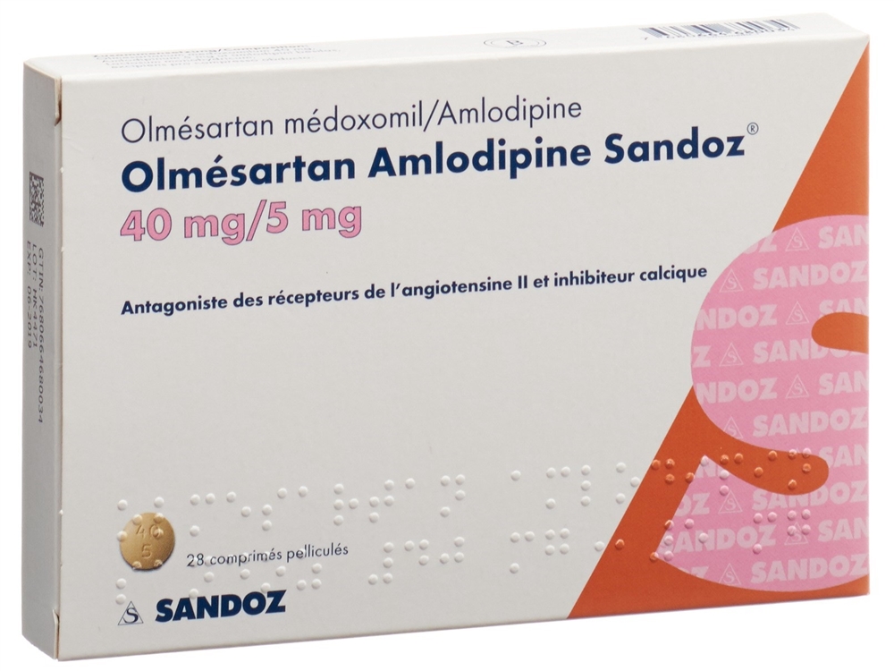 Olmesartan Amlodipin Sandoz 40mg/5mg, Filmtabletten