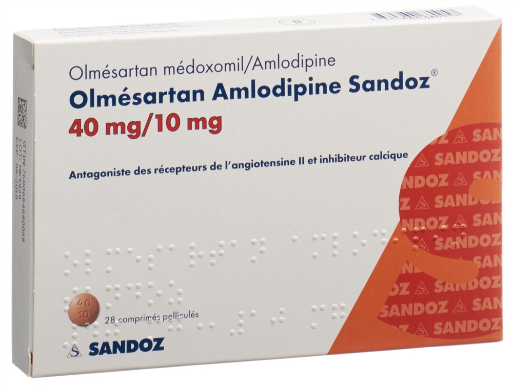Olmesartan Amlodipin Sandoz 40mg/10mg, Filmtabletten