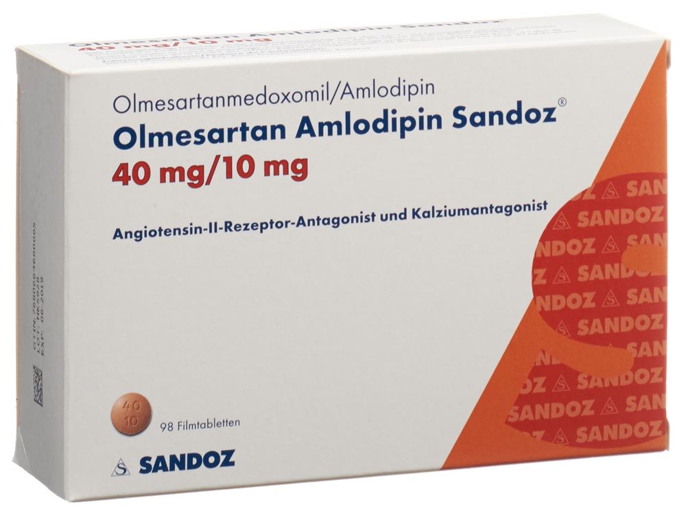 Olmesartan Amlodipin Sandoz 40mg/10mg, Filmtabletten