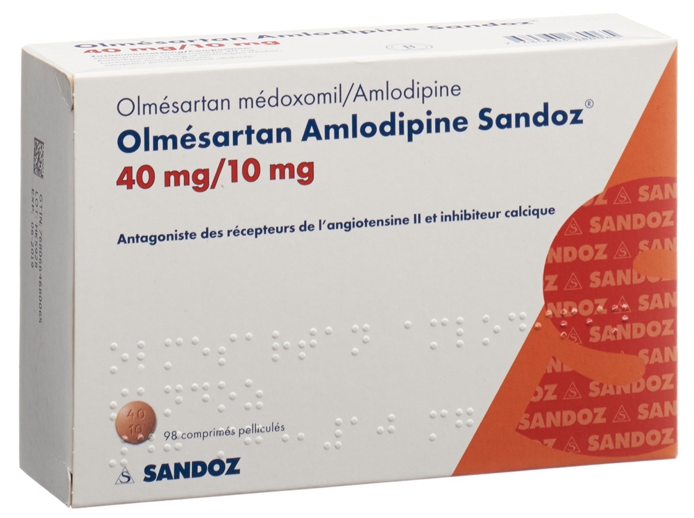 Olmesartan Amlodipin Sandoz 40mg/10mg, Filmtabletten