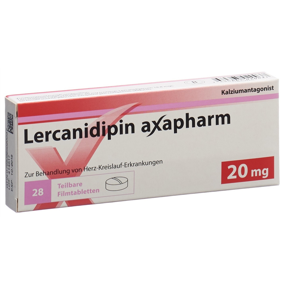 LERCANIDIPINE axapharm cpr pell 20 mg 28 pce