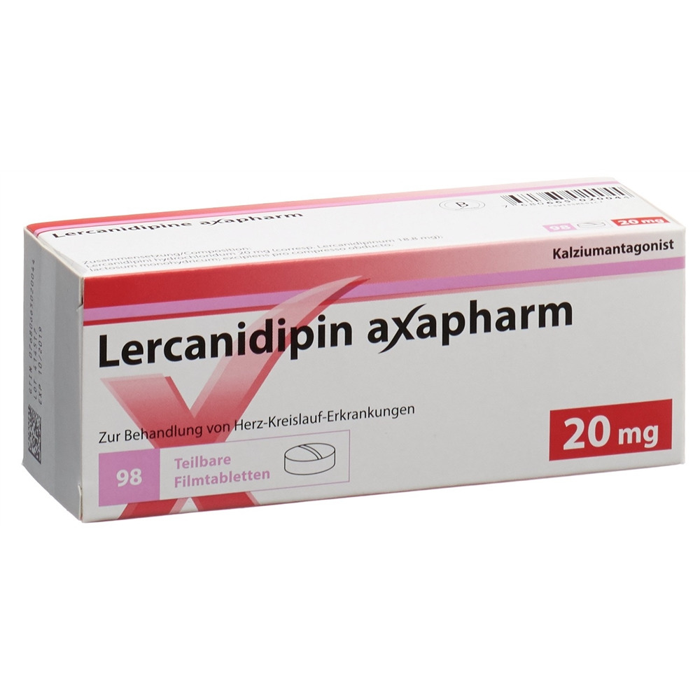 LERCANIDIPINE axapharm cpr pell 20 mg 98 pce