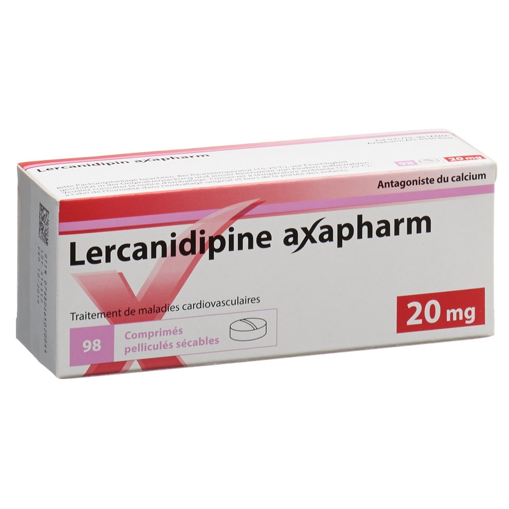 LERCANIDIPINE axapharm cpr pell 20 mg 98 pce